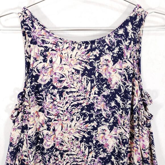 ROXY Tank Dress Womens Small Multicolor Floral Sleeveless Fit Flare Swing Mini - Picture 2 of 8